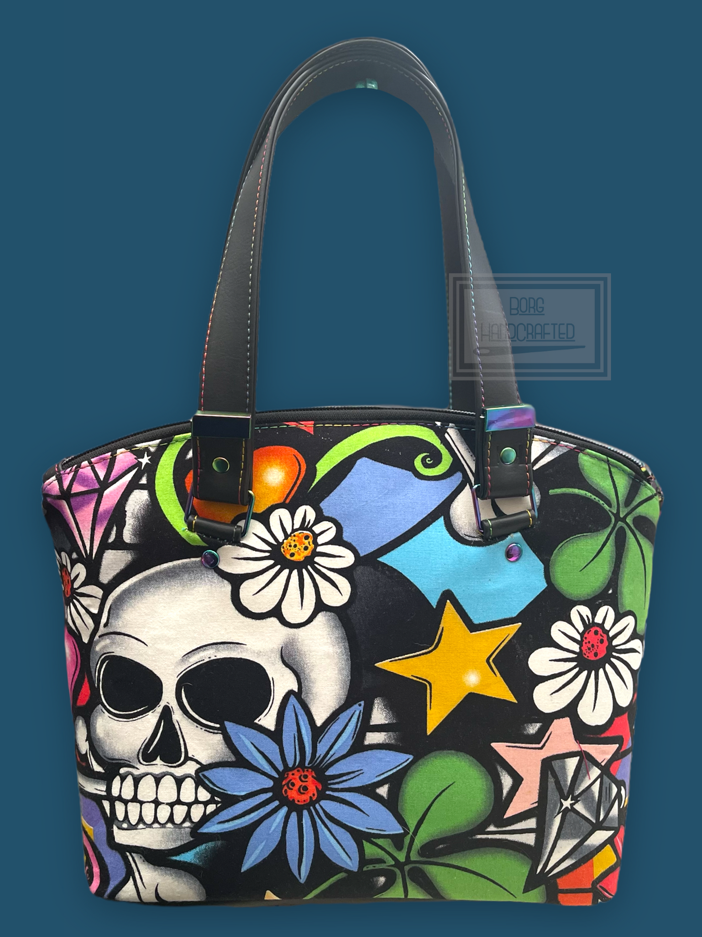 Skull print Lola domed handbag