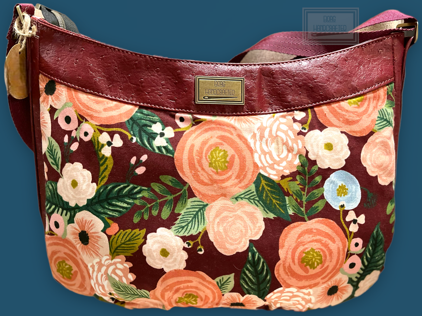 Burgundy Daisy Crossbody bag