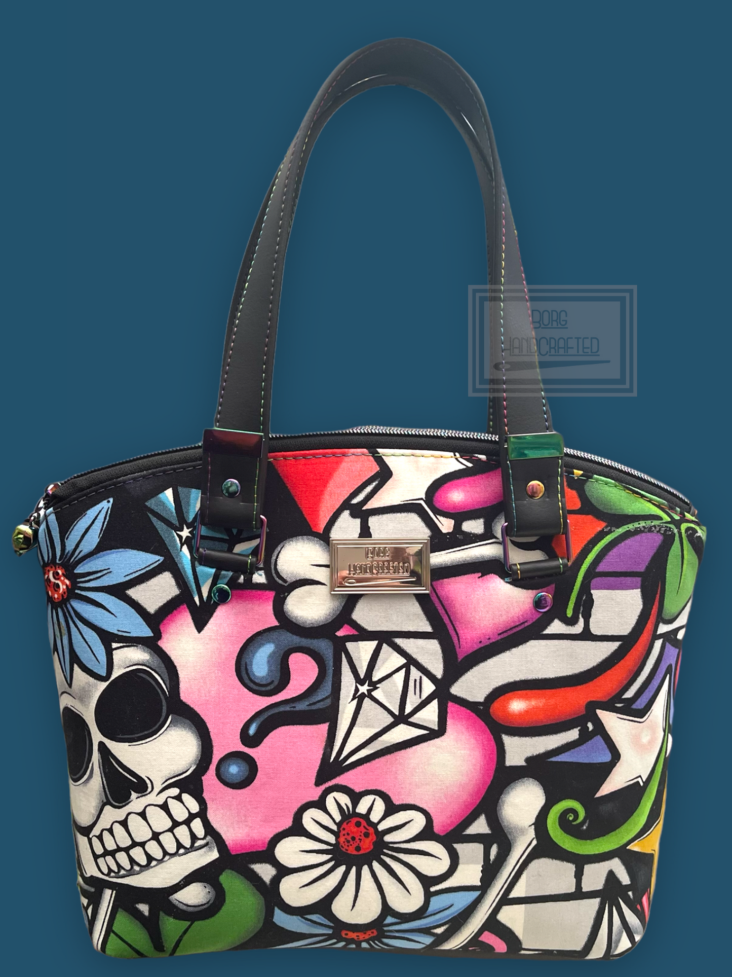 Skull print Lola domed handbag