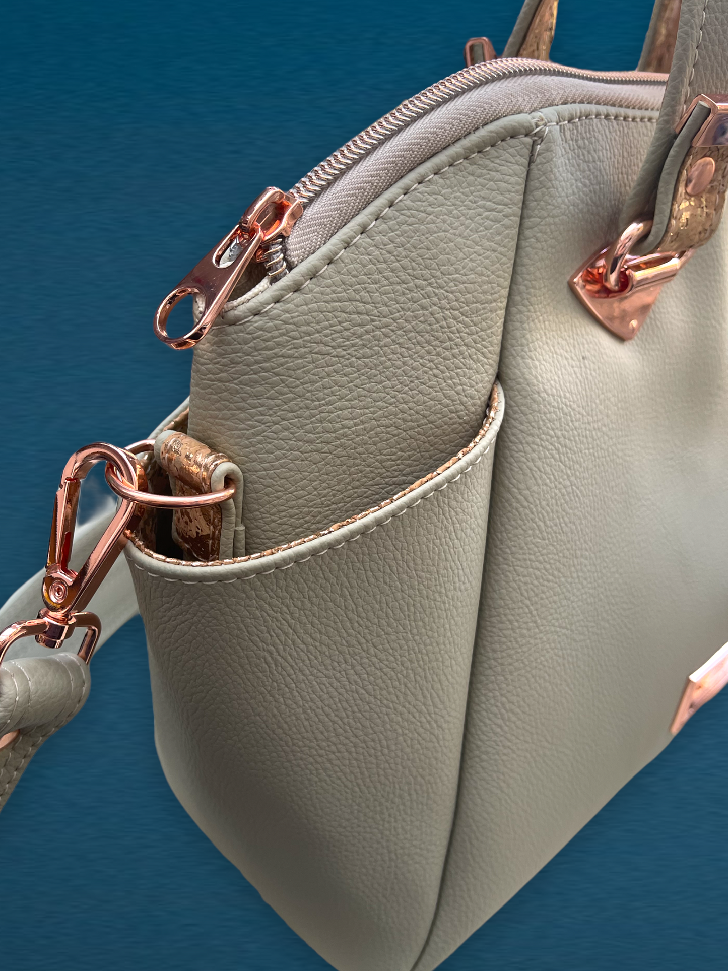 Pale Sage Faux leather Annette Handbag