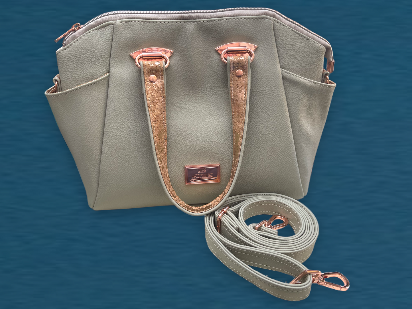 Pale Sage Faux leather Annette Handbag